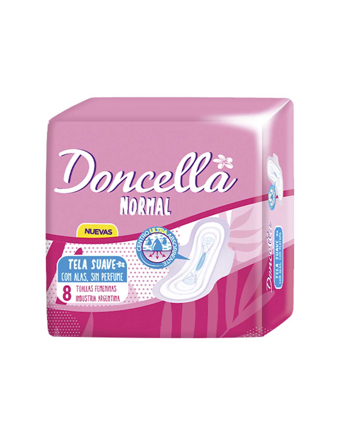 Toallitas Femeninas Doncella Sin Perfume x 8 Un (Rosa)